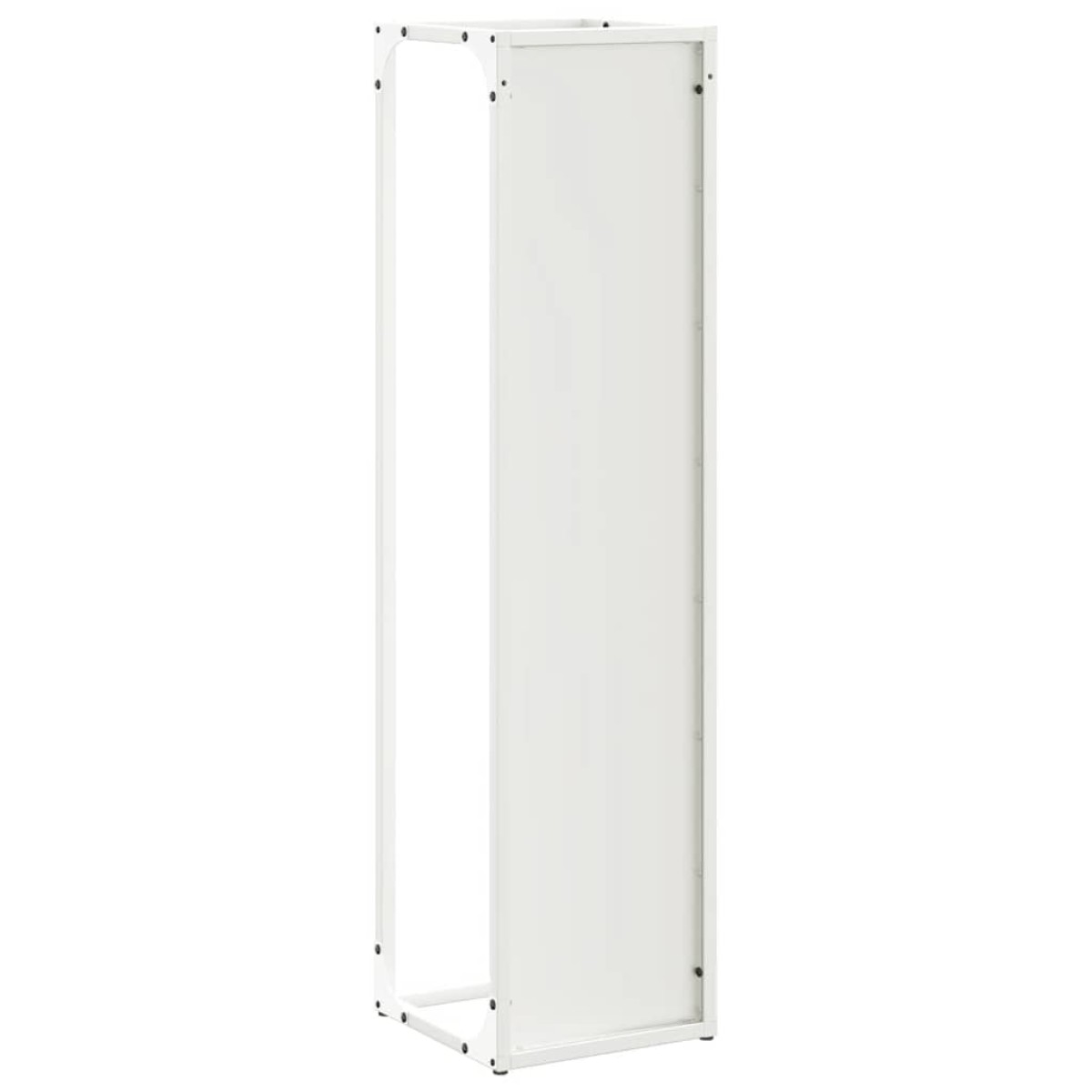 vidaXL Ράφι για καυσόξυλα Λευκό 25x25x100 εκ. Ατσάλι ψυχρής έλασης