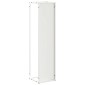 vidaXL Ράφι για καυσόξυλα Λευκό 25x25x100 εκ. Ατσάλι ψυχρής έλασης