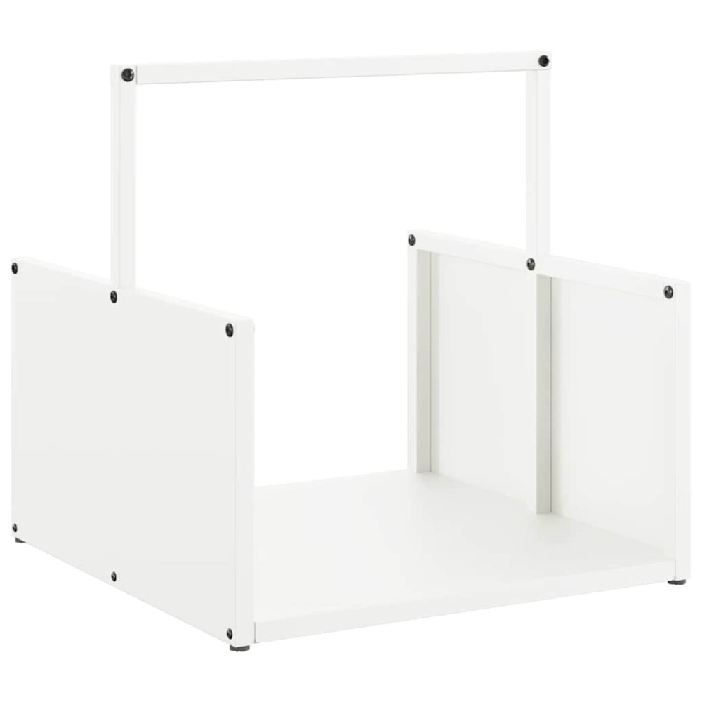 vidaXL Ράφι Καυσόξυλων Λευκό 40x40x40 εκ. Χάλυβας ψυχρής έλασης