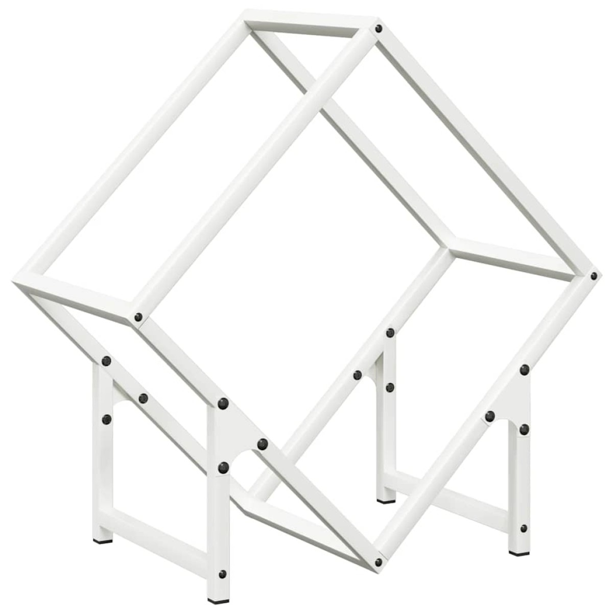 vidaXL Ράφι για καυσόξυλα Λευκό 50x25x50 εκ. Ατσάλι ψυχρής έλασης