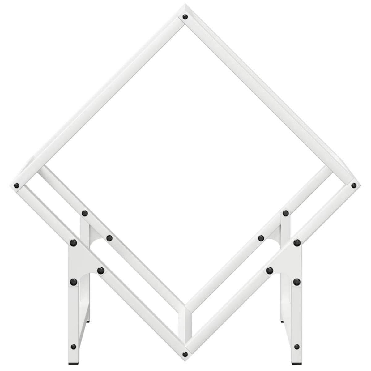 vidaXL Ράφι για καυσόξυλα Λευκό 50x25x50 εκ. Ατσάλι ψυχρής έλασης
