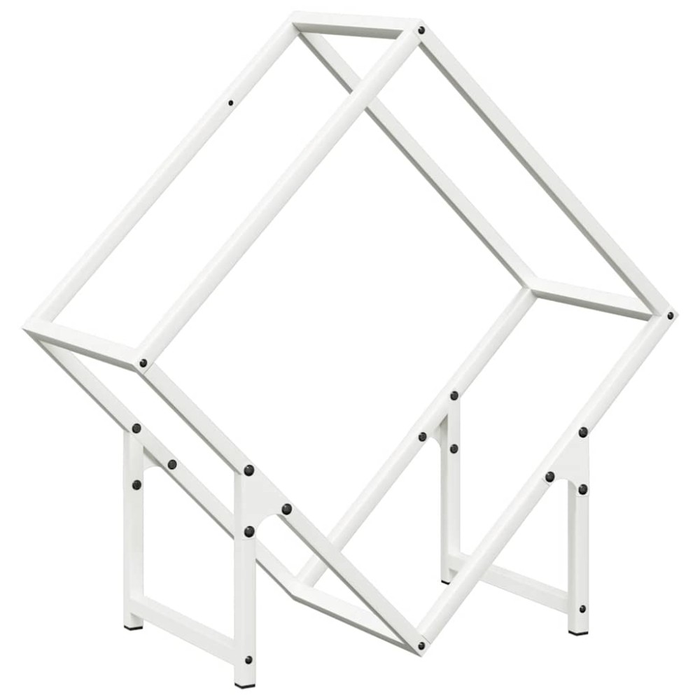 vidaXL Ράφι για καυσόξυλα Λευκό 60x25x60 cm Ατσάλι ψυχρής έλασης
