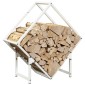 vidaXL Ράφι για καυσόξυλα Λευκό 60x25x60 cm Ατσάλι ψυχρής έλασης