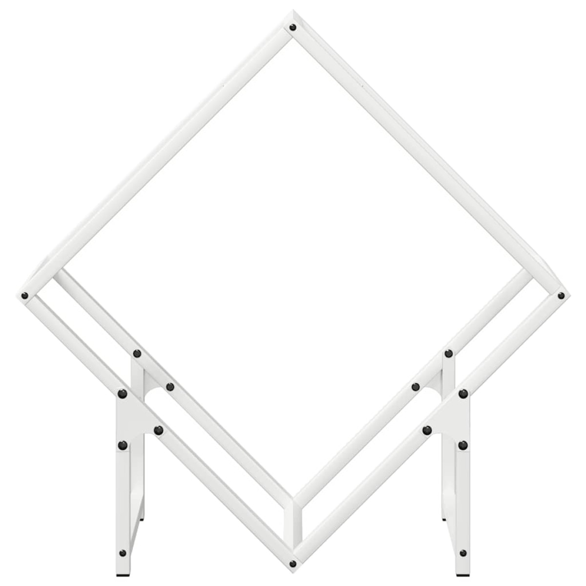 vidaXL Ράφι για καυσόξυλα Λευκό 60x25x60 cm Ατσάλι ψυχρής έλασης