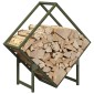 vidaXL Ράφι για καυσόξυλα Ελαιοπράσινο 60x25x60cm Ατσάλι ψυχρής έλασης