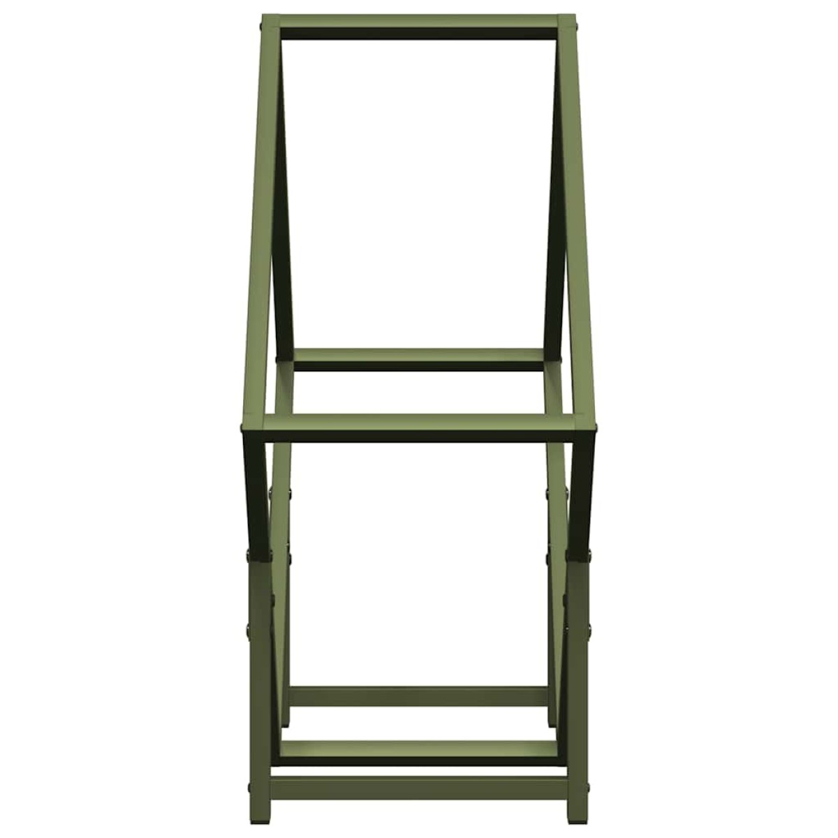 vidaXL Ράφι για καυσόξυλα Ελαιοπράσινο 60x25x60cm Ατσάλι ψυχρής έλασης