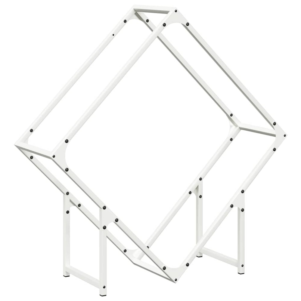 vidaXL Ράφι για καυσόξυλα Λευκό 80x25x80 εκ. Ατσάλι ψυχρής έλασης