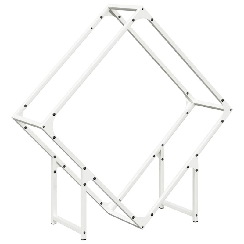 vidaXL Ράφι για καυσόξυλα Λευκό 80x25x80 εκ. Ατσάλι ψυχρής έλασης