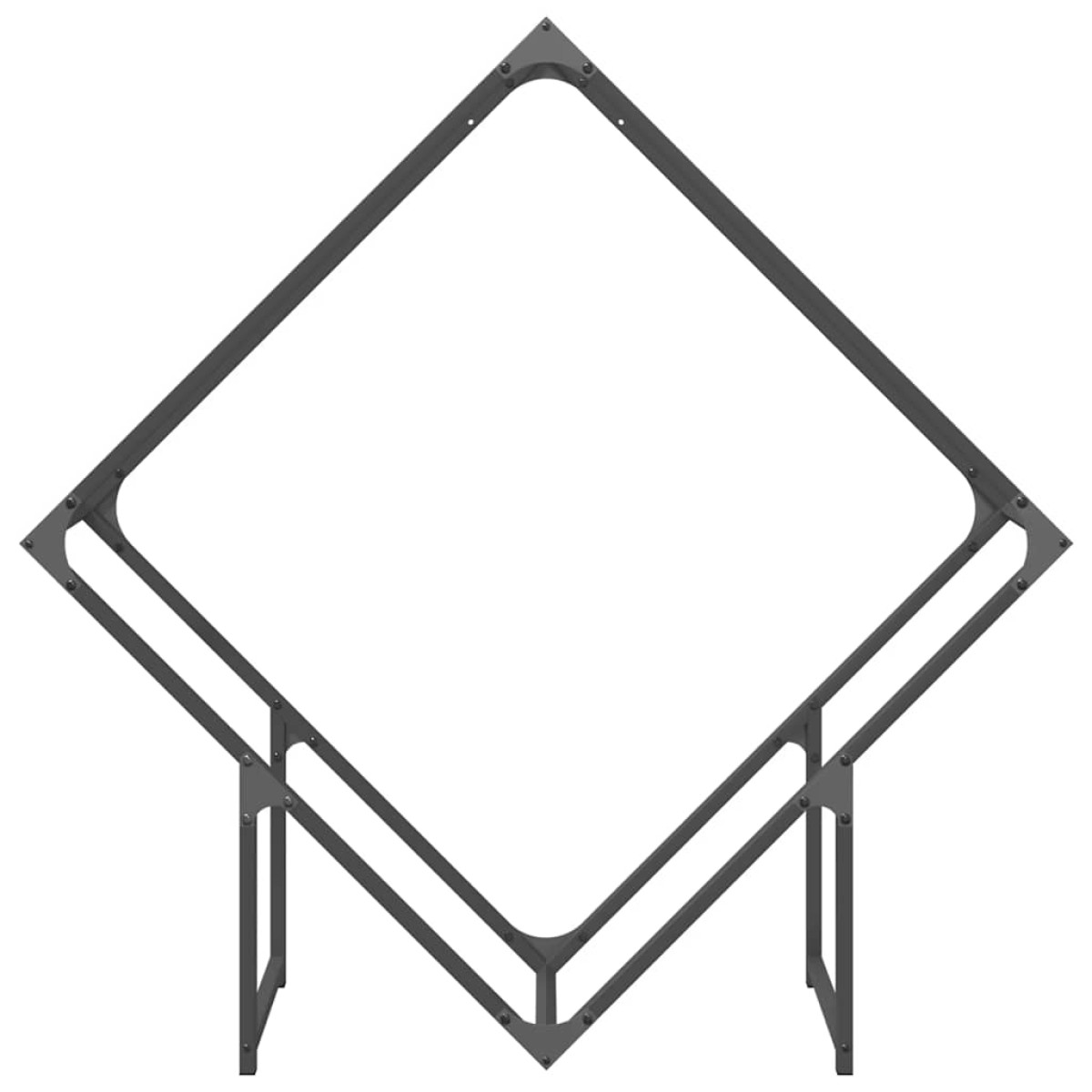 vidaXL Ράφι για καυσόξυλα Μαύρο 100x25x100 cm Ατσάλι ψυχρής έλασης