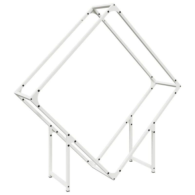 vidaXL Ράφι για καυσόξυλα Λευκό 100x25x100 cm Ατσάλι ψυχρής έλασης