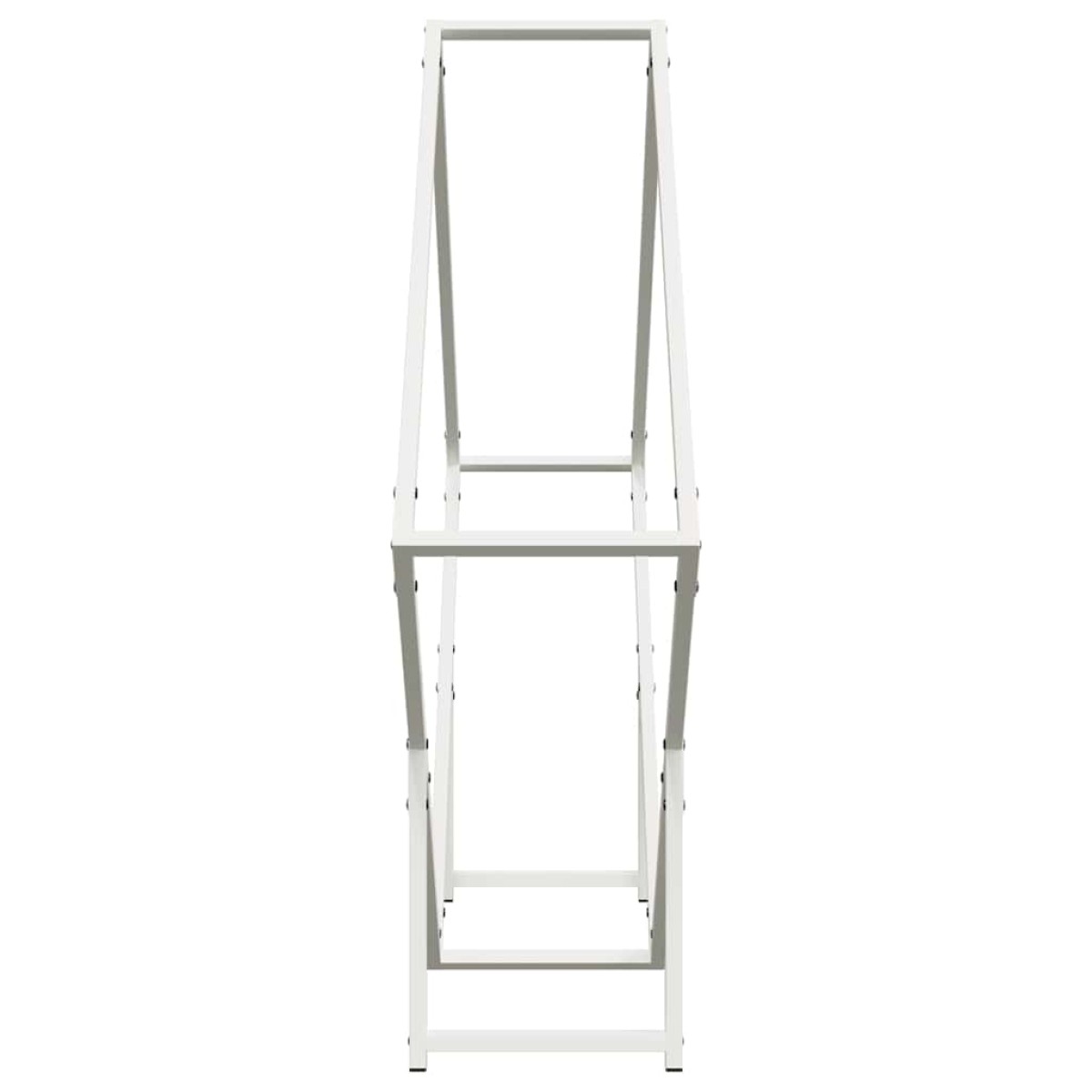 vidaXL Ράφι για καυσόξυλα Λευκό 100x25x100 cm Ατσάλι ψυχρής έλασης