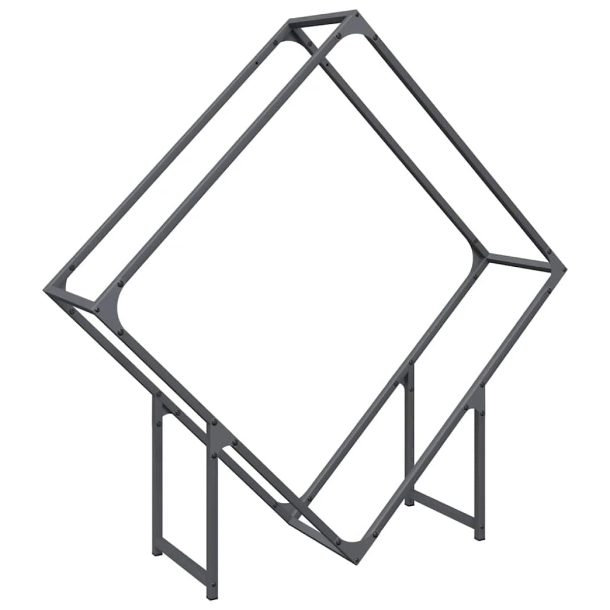 vidaXL Ράφι για καυσόξυλα Ανθρακί 100x25x100 cm Ατσάλι ψυχρής έλασης