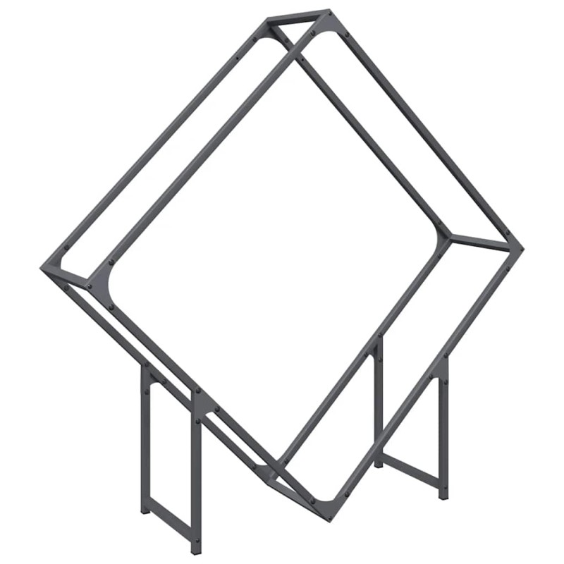 vidaXL Ράφι για καυσόξυλα Ανθρακί 100x25x100 cm Ατσάλι ψυχρής έλασης