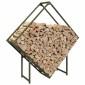 vidaXL Ράφι για καυσόξυλα Ελαιοπράσινο 100x25x100 cm
