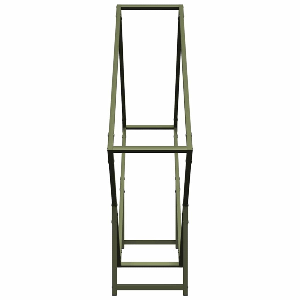 vidaXL Ράφι για καυσόξυλα Ελαιοπράσινο 100x25x100 cm