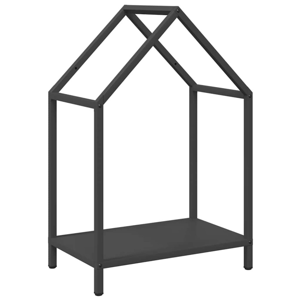 vidaXL Ράφι για καυσόξυλα Μαύρο 40x25x60 εκ. Ατσάλι ψυχρής έλασης