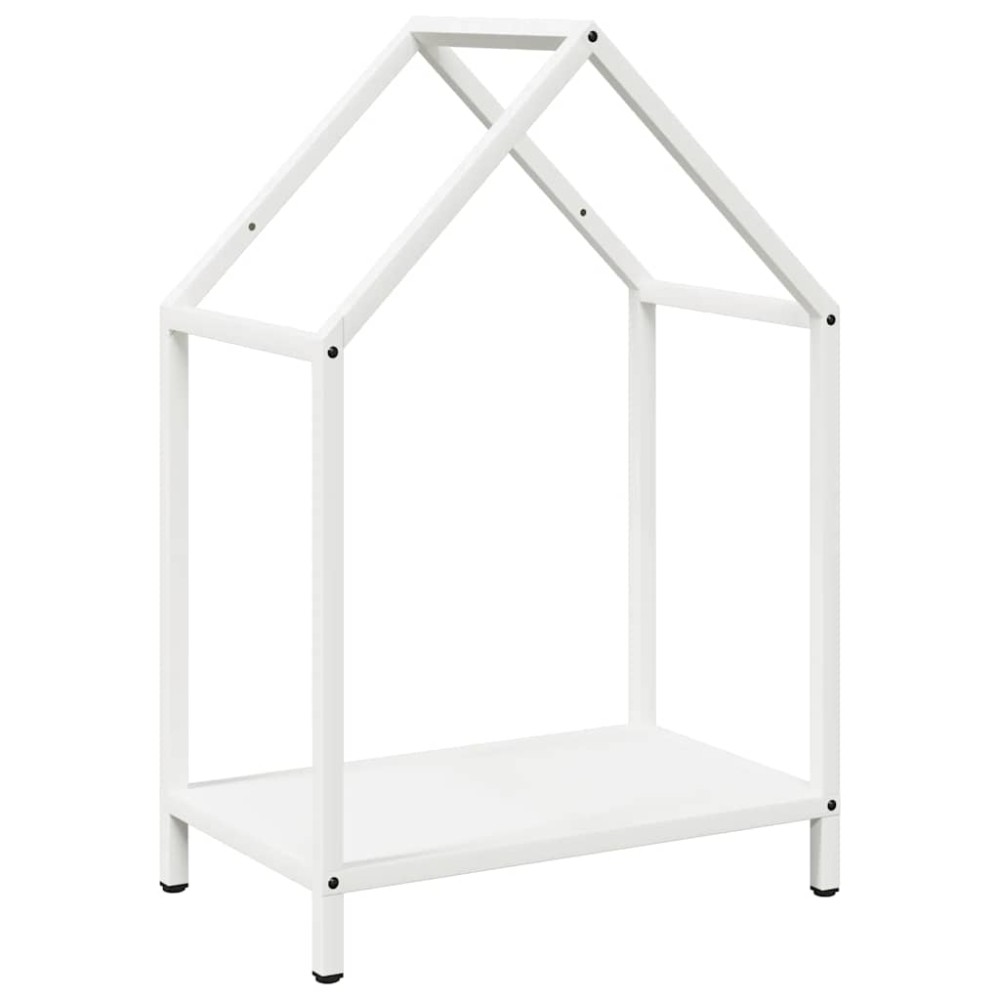 vidaXL Ράφι για καυσόξυλα Λευκό 40x25x60 εκ. Ατσάλι ψυχρής έλασης