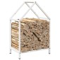 vidaXL Ράφι για καυσόξυλα Λευκό 40x25x60 εκ. Ατσάλι ψυχρής έλασης
