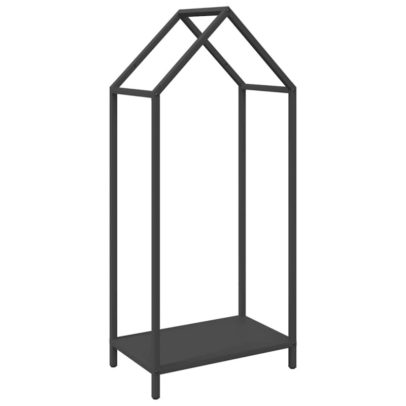 vidaXL Ράφι για καυσόξυλα Μαύρο 40x25x90 εκ. Ατσάλι ψυχρής έλασης