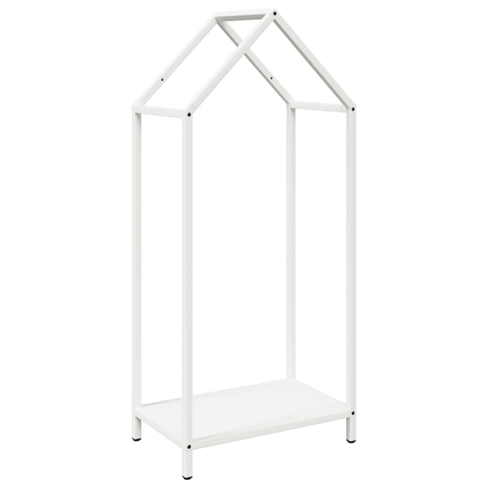 vidaXL Ράφι για καυσόξυλα Λευκό 40x25x90 εκ. Ατσάλι ψυχρής έλασης