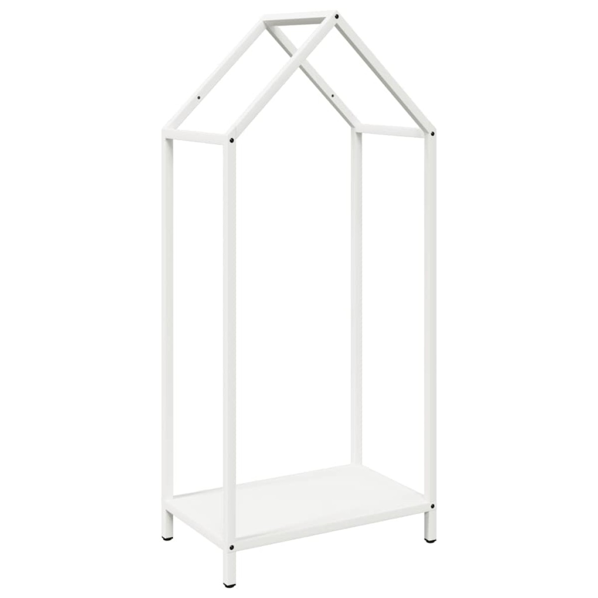 vidaXL Ράφι για καυσόξυλα Λευκό 40x25x90 εκ. Ατσάλι ψυχρής έλασης