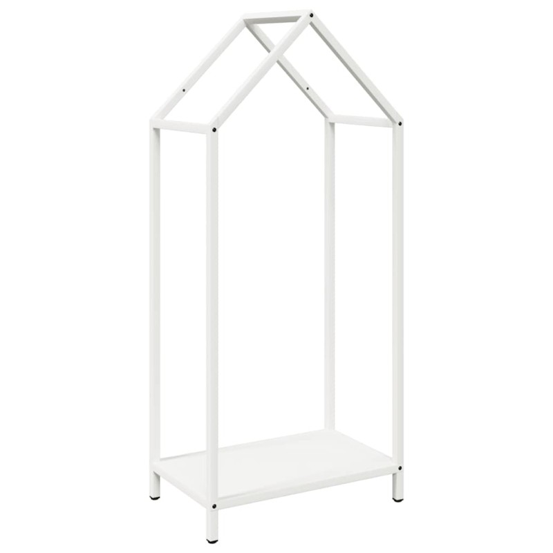 vidaXL Ράφι για καυσόξυλα Λευκό 40x25x90 εκ. Ατσάλι ψυχρής έλασης