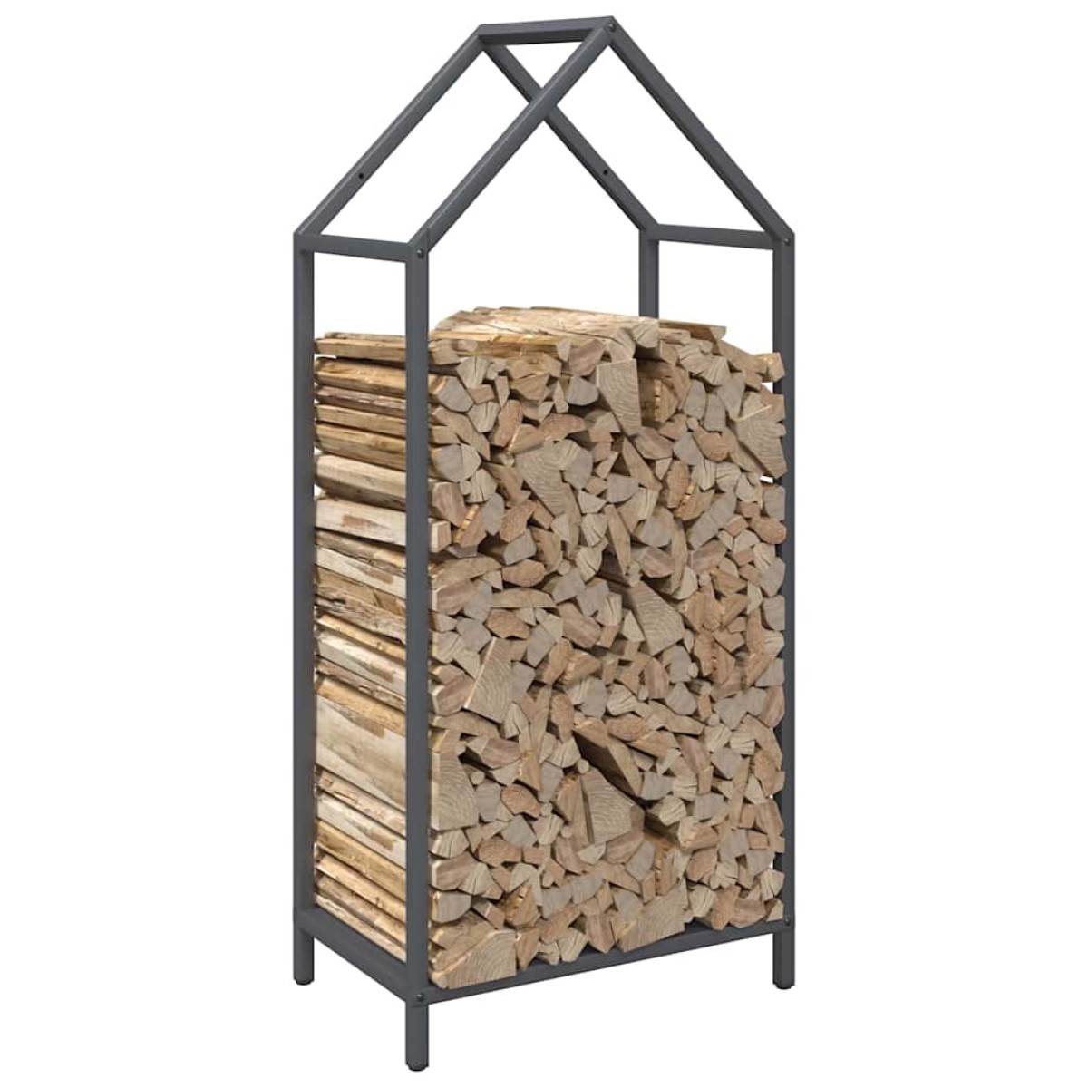 vidaXL Ράφι για καυσόξυλα Ανθρακί 40x25x90 εκ. Ατσάλι ψυχρής έλασης