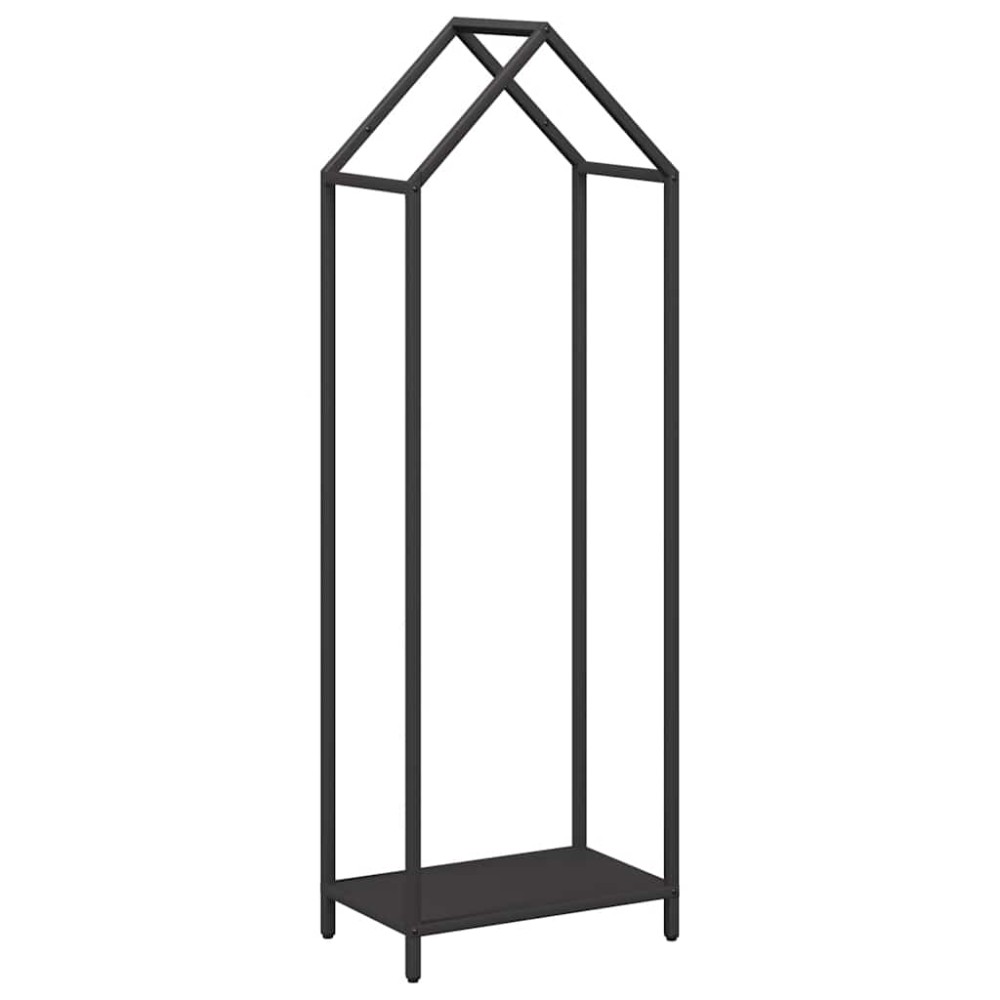 vidaXL Ράφι για καυσόξυλα Μαύρο 40x25x120 cm Ατσάλι ψυχρής έλασης