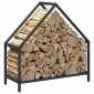 vidaXL Ράφι για καυσόξυλα Μαύρο 60x25x60 cm Ατσάλι ψυχρής έλασης