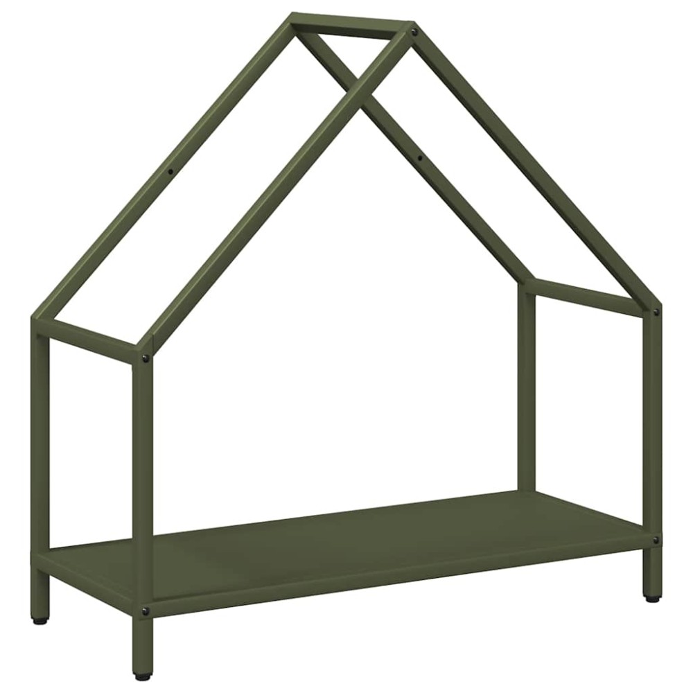vidaXL Ράφι για καυσόξυλα Ελαιοπράσινο 60x25x60cm Ατσάλι ψυχρής έλασης