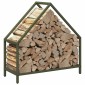 vidaXL Ράφι για καυσόξυλα Ελαιοπράσινο 60x25x60cm Ατσάλι ψυχρής έλασης