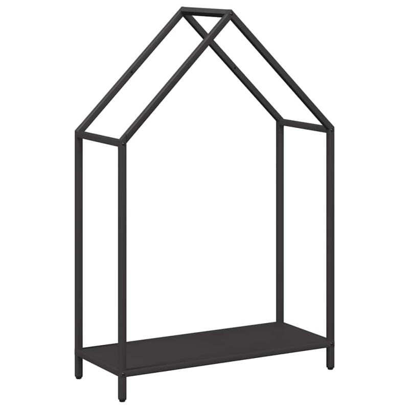 vidaXL Ράφι για καυσόξυλα Μαύρο 60x25x90 εκ. Ατσάλι ψυχρής έλασης