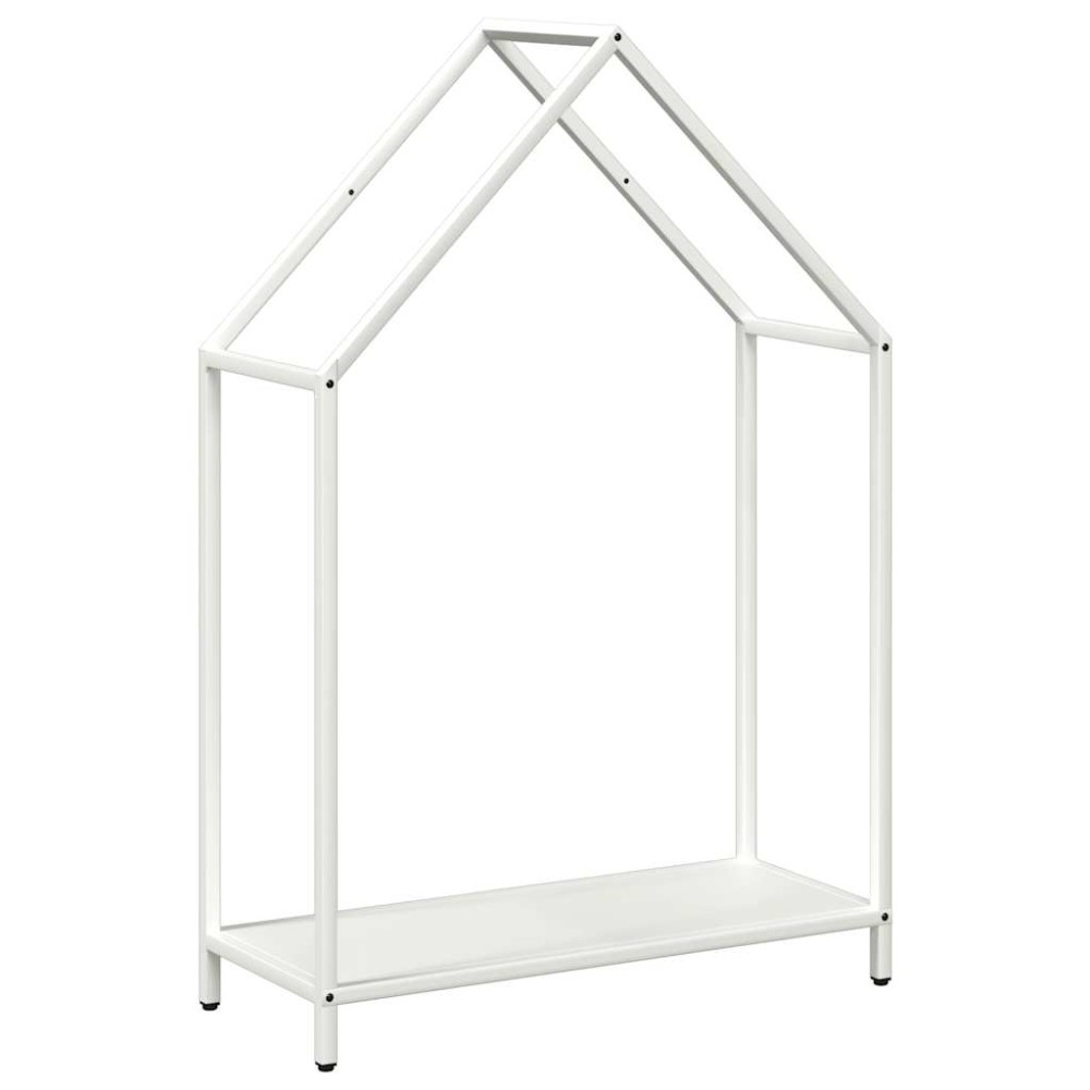 vidaXL Ράφι για καυσόξυλα Λευκό 60x25x90 εκ. Ατσάλι ψυχρής έλασης