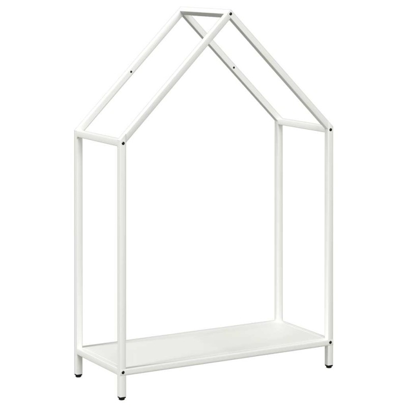 vidaXL Ράφι για καυσόξυλα Λευκό 60x25x90 εκ. Ατσάλι ψυχρής έλασης
