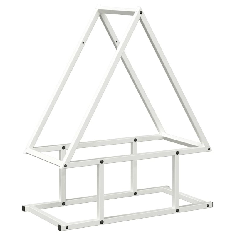 vidaXL Ράφι για καυσόξυλα Λευκό 50x25x60 εκ. Ατσάλι ψυχρής έλασης