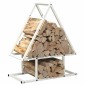 vidaXL Ράφι για καυσόξυλα Λευκό 50x25x60 εκ. Ατσάλι ψυχρής έλασης