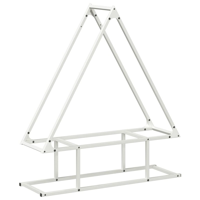 vidaXL Ράφι για καυσόξυλα Λευκό 80x25x90 εκ. Ατσάλι ψυχρής έλασης