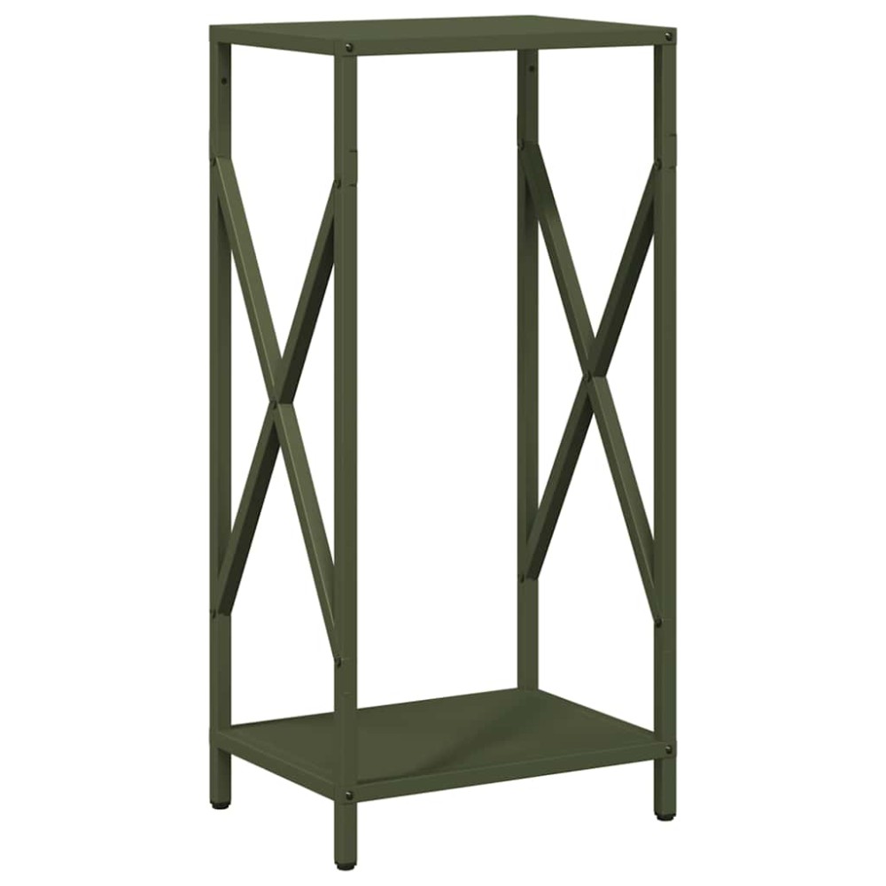 vidaXL Ράφι για καυσόξυλα Ελαιοπράσινο 34x25x70cm Ατσάλι ψυχρής έλασης