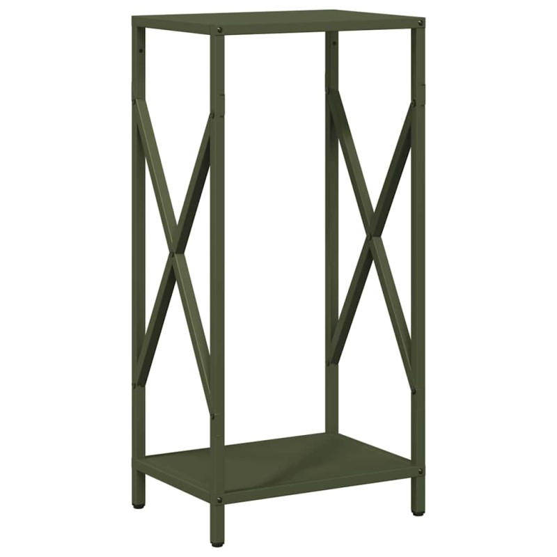vidaXL Ράφι για καυσόξυλα Ελαιοπράσινο 34x25x70cm Ατσάλι ψυχρής έλασης