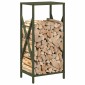 vidaXL Ράφι για καυσόξυλα Ελαιοπράσινο 34x25x70cm Ατσάλι ψυχρής έλασης