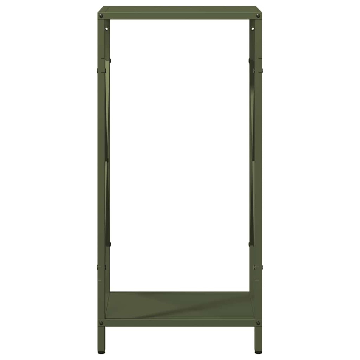 vidaXL Ράφι για καυσόξυλα Ελαιοπράσινο 34x25x70cm Ατσάλι ψυχρής έλασης