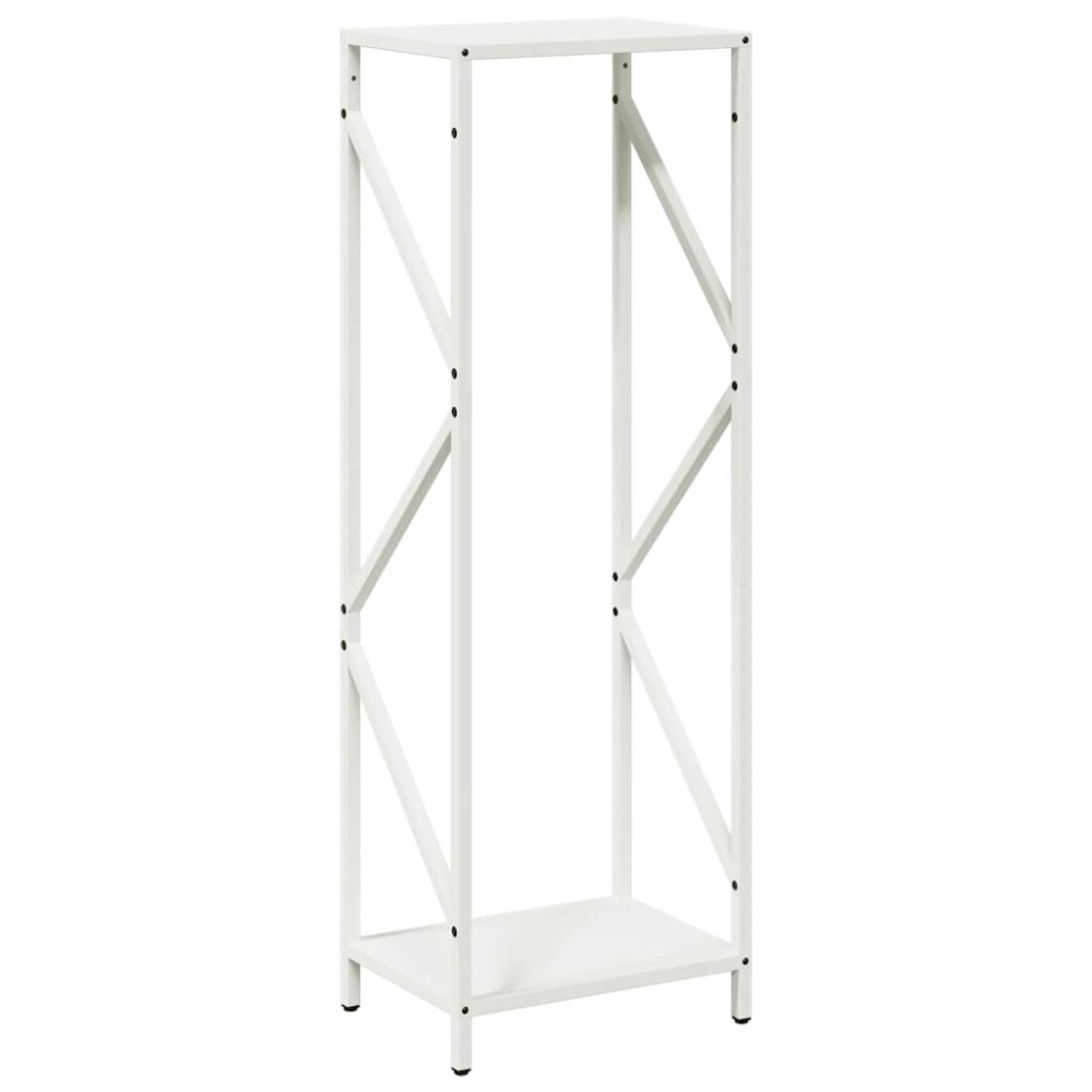 vidaXL Ράφι για καυσόξυλα Λευκό 34x25x100 cm Ατσάλι ψυχρής έλασης