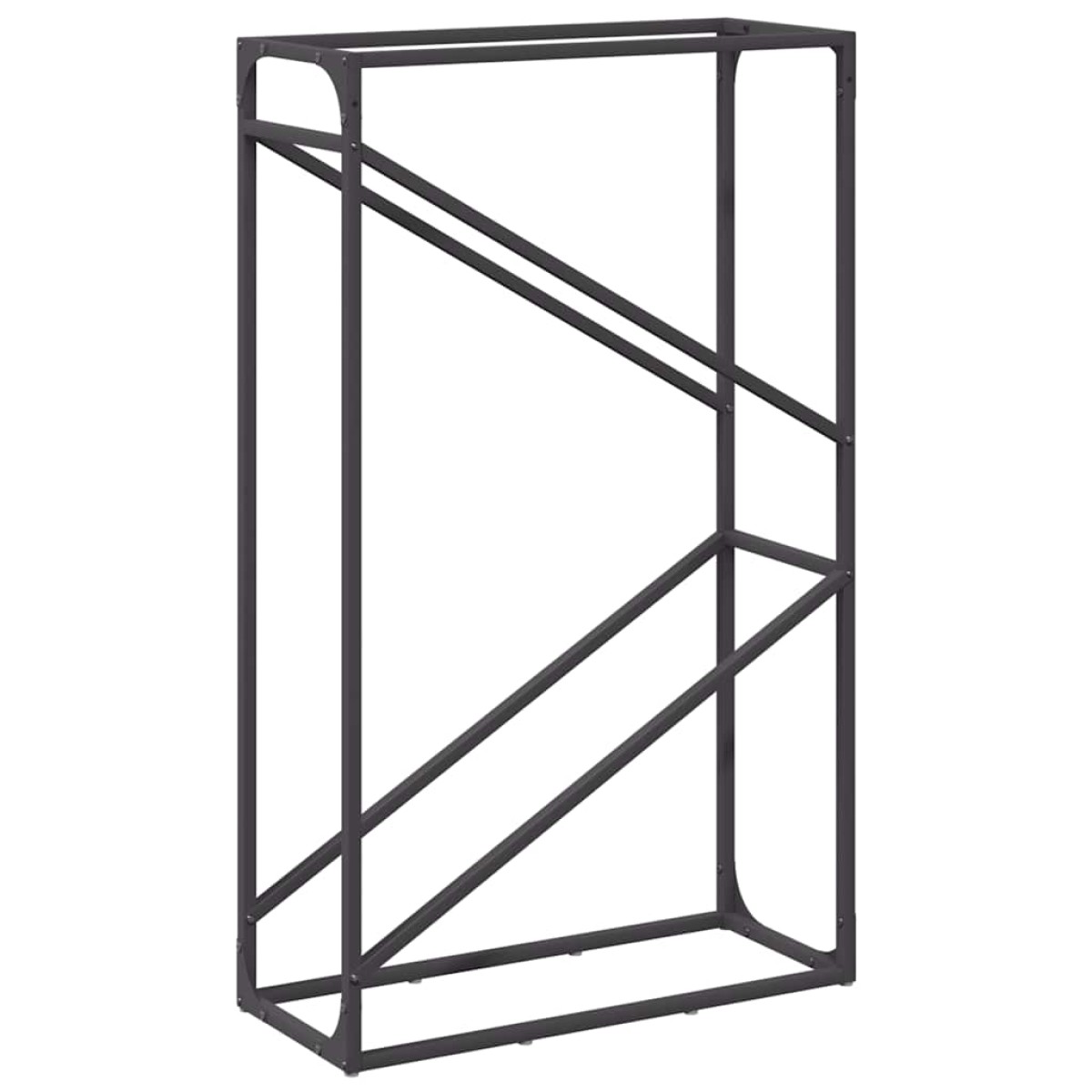 vidaXL Ράφι για καυσόξυλα Μαύρο 60x25x100 εκ. Ατσάλι ψυχρής έλασης