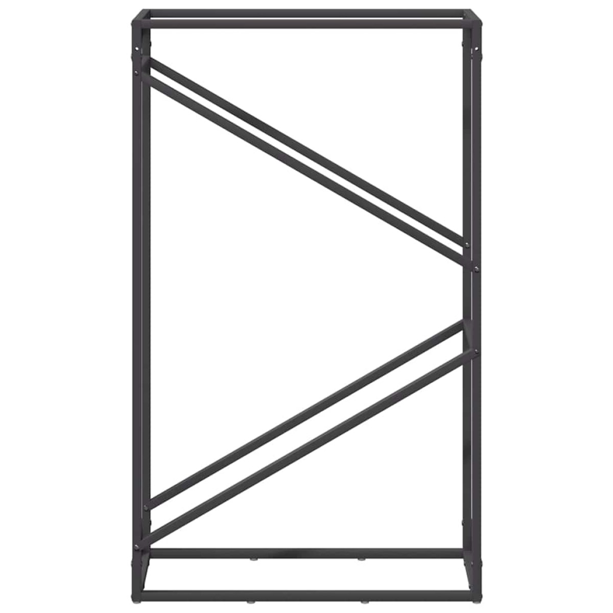 vidaXL Ράφι για καυσόξυλα Μαύρο 60x25x100 εκ. Ατσάλι ψυχρής έλασης