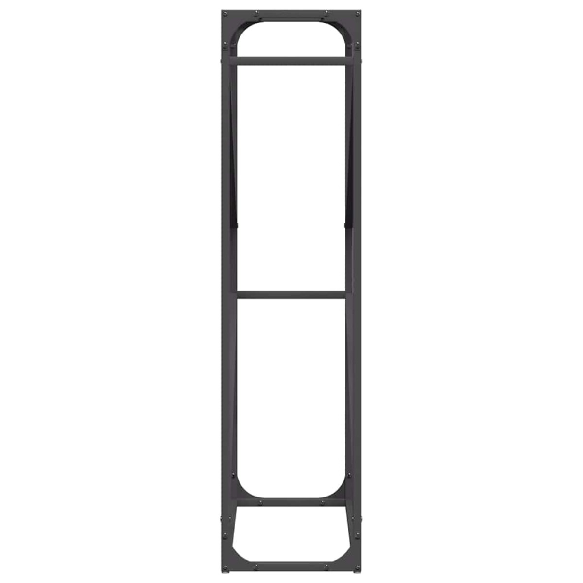vidaXL Ράφι για καυσόξυλα Μαύρο 60x25x100 εκ. Ατσάλι ψυχρής έλασης