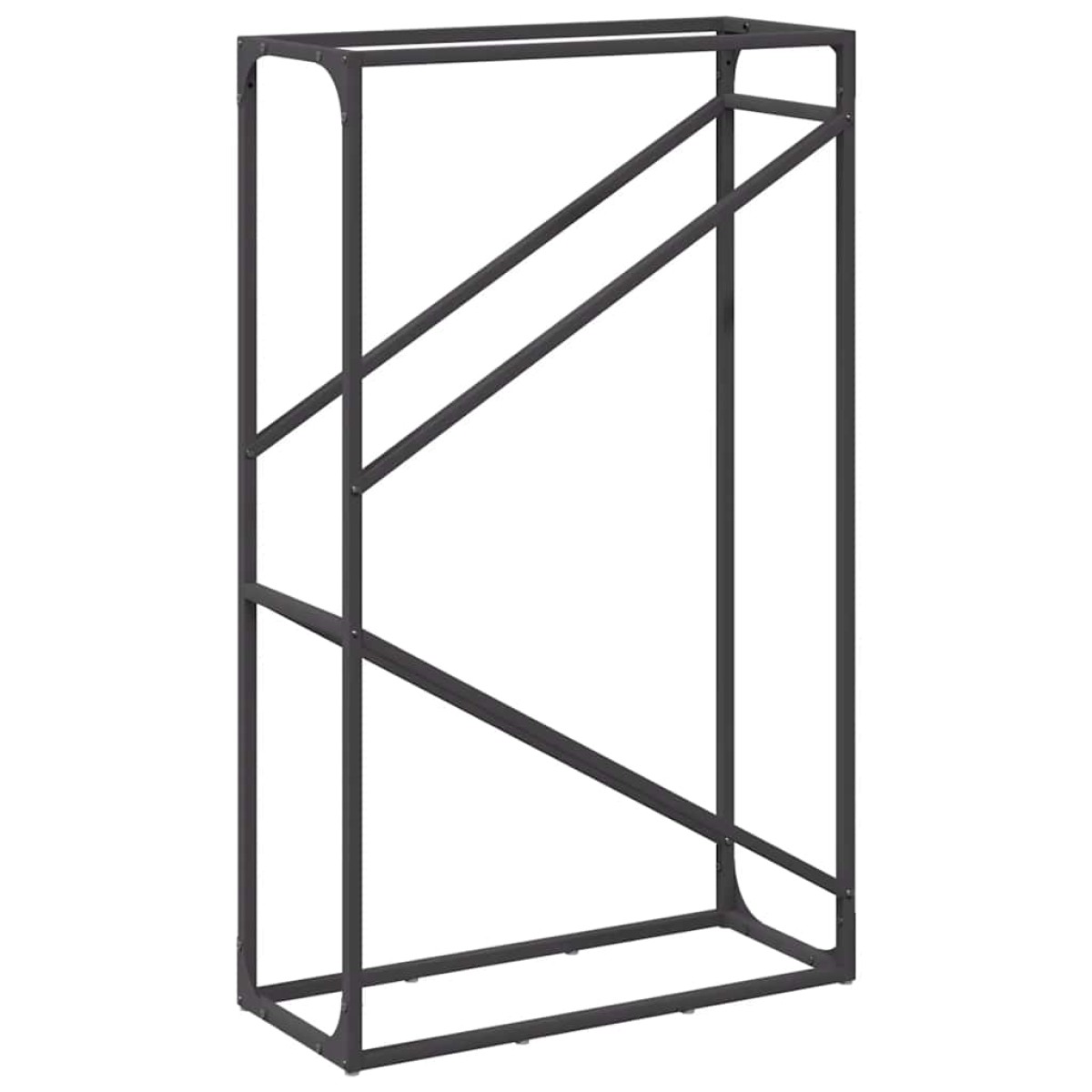 vidaXL Ράφι για καυσόξυλα Μαύρο 60x25x100 εκ. Ατσάλι ψυχρής έλασης