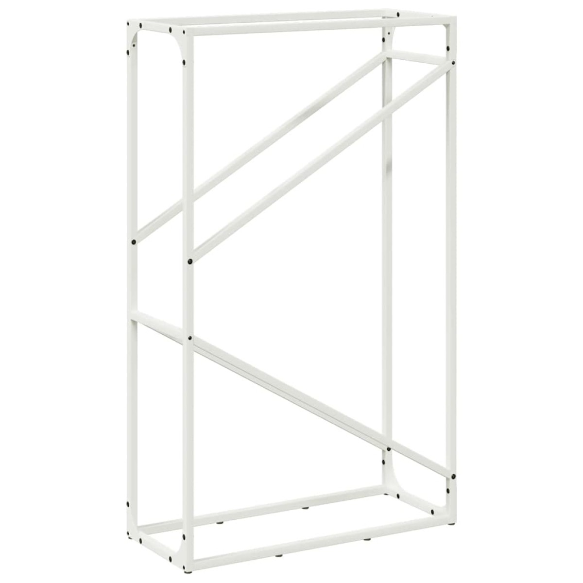 vidaXL Ράφι για καυσόξυλα Λευκό 60x25x100 εκ. Ατσάλι ψυχρής έλασης