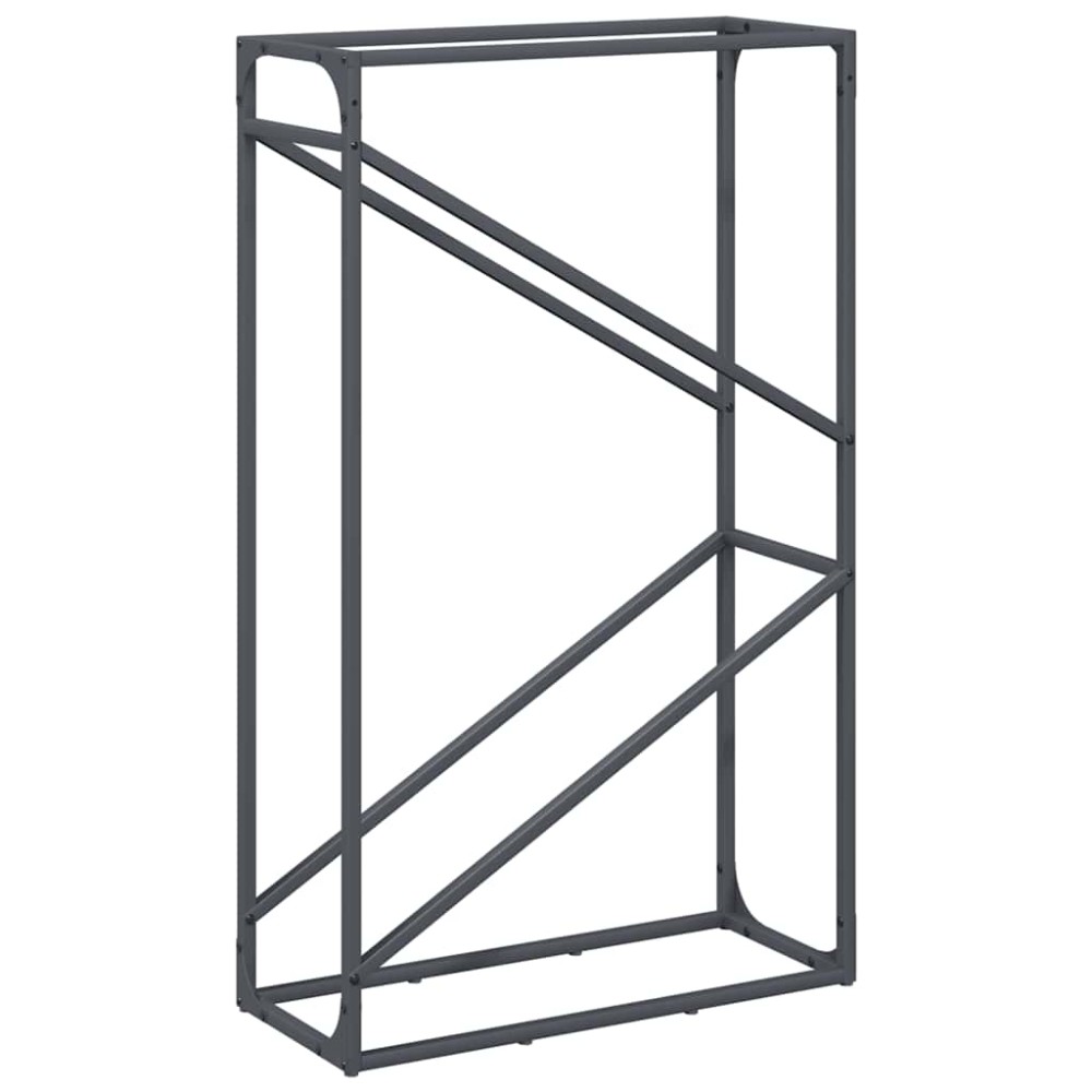vidaXL Ράφι για καυσόξυλα Ανθρακί 60x25x100 εκ. Ατσάλι ψυχρής έλασης