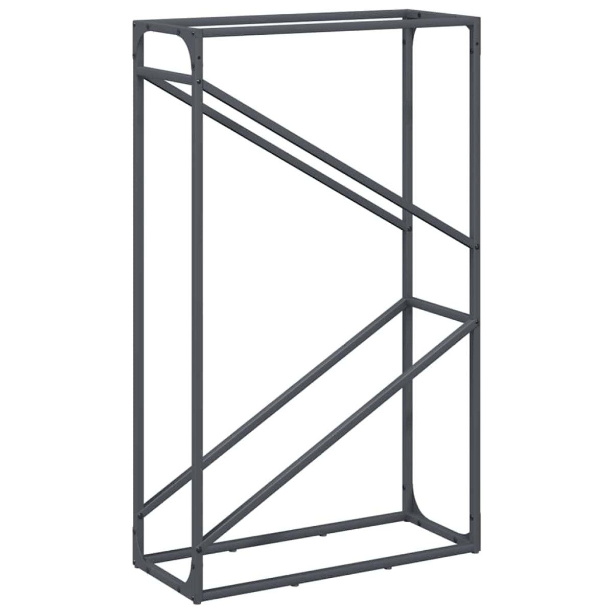 vidaXL Ράφι για καυσόξυλα Ανθρακί 60x25x100 εκ. Ατσάλι ψυχρής έλασης