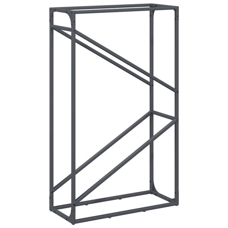 vidaXL Ράφι για καυσόξυλα Ανθρακί 60x25x100 εκ. Ατσάλι ψυχρής έλασης